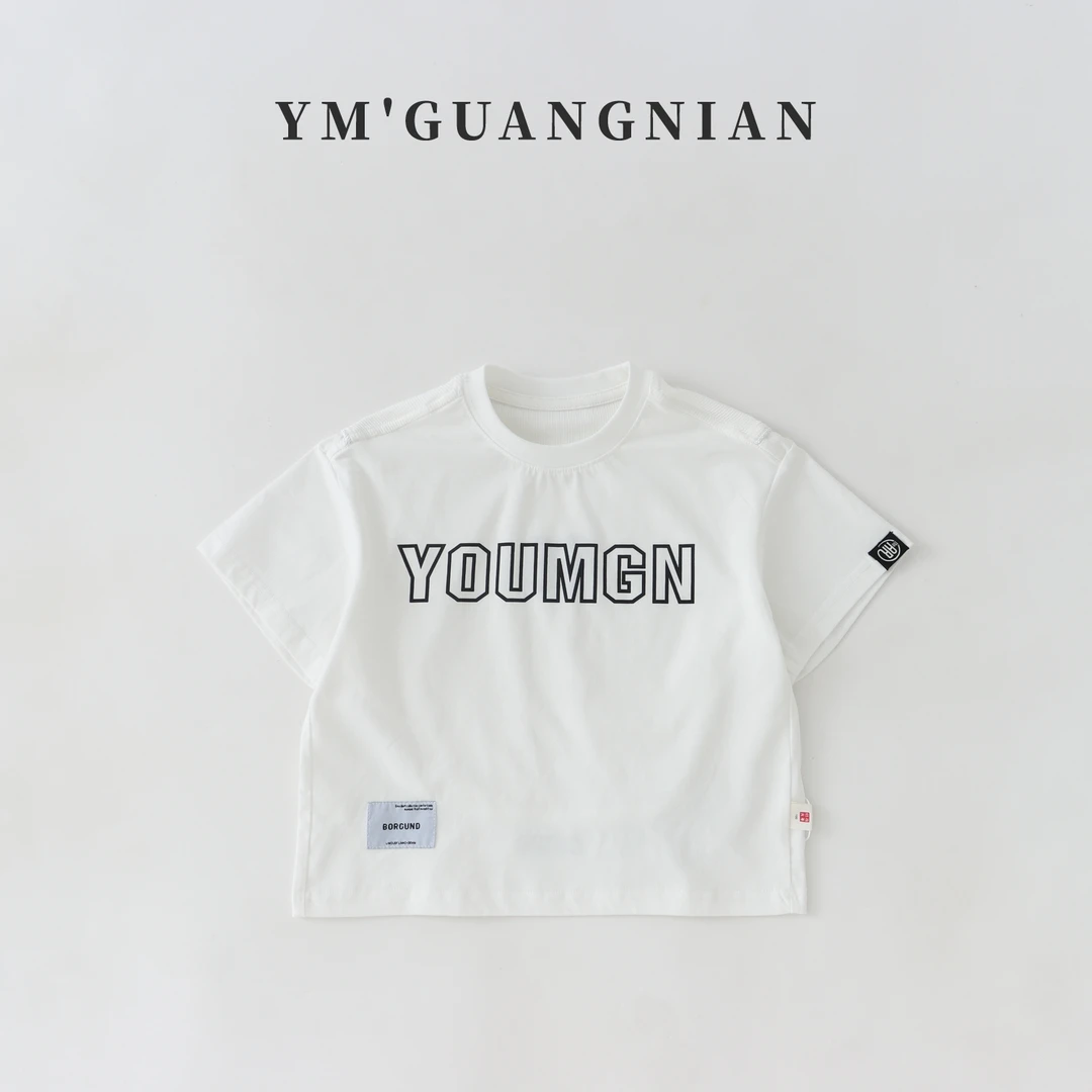 【幼棉光年】夏季男童圆领休闲薄款T恤卡通印花短袖1220778