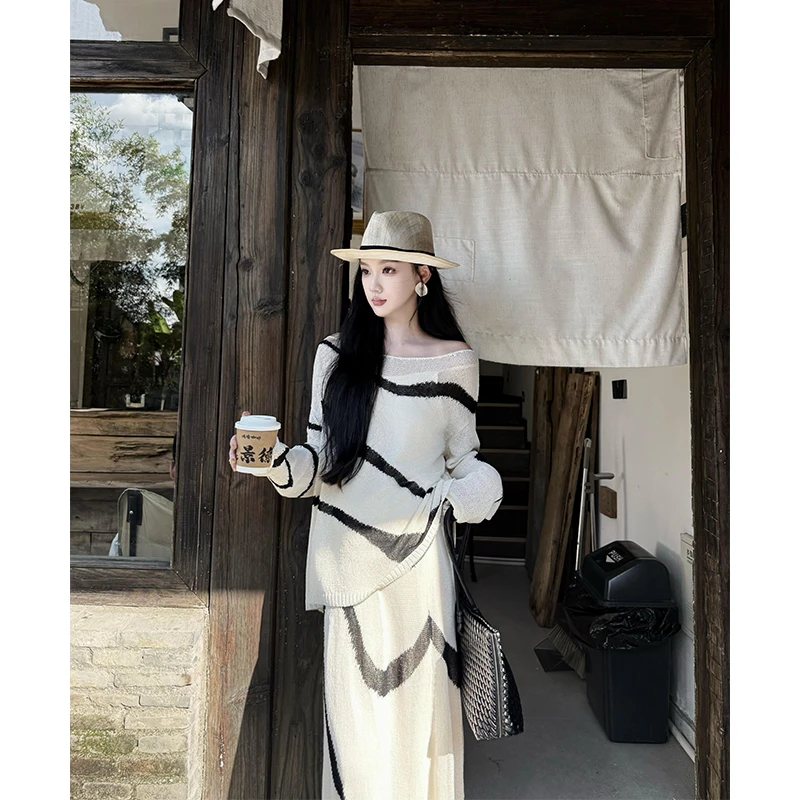 parkyeon早秋穿搭松弛感宽松防晒罩衫上衣设计感休闲半身裙两件套