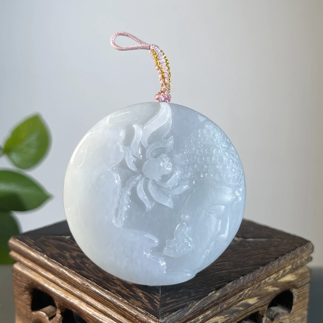 JYA27-97  天然缅甸A货翡翠  花开见佛