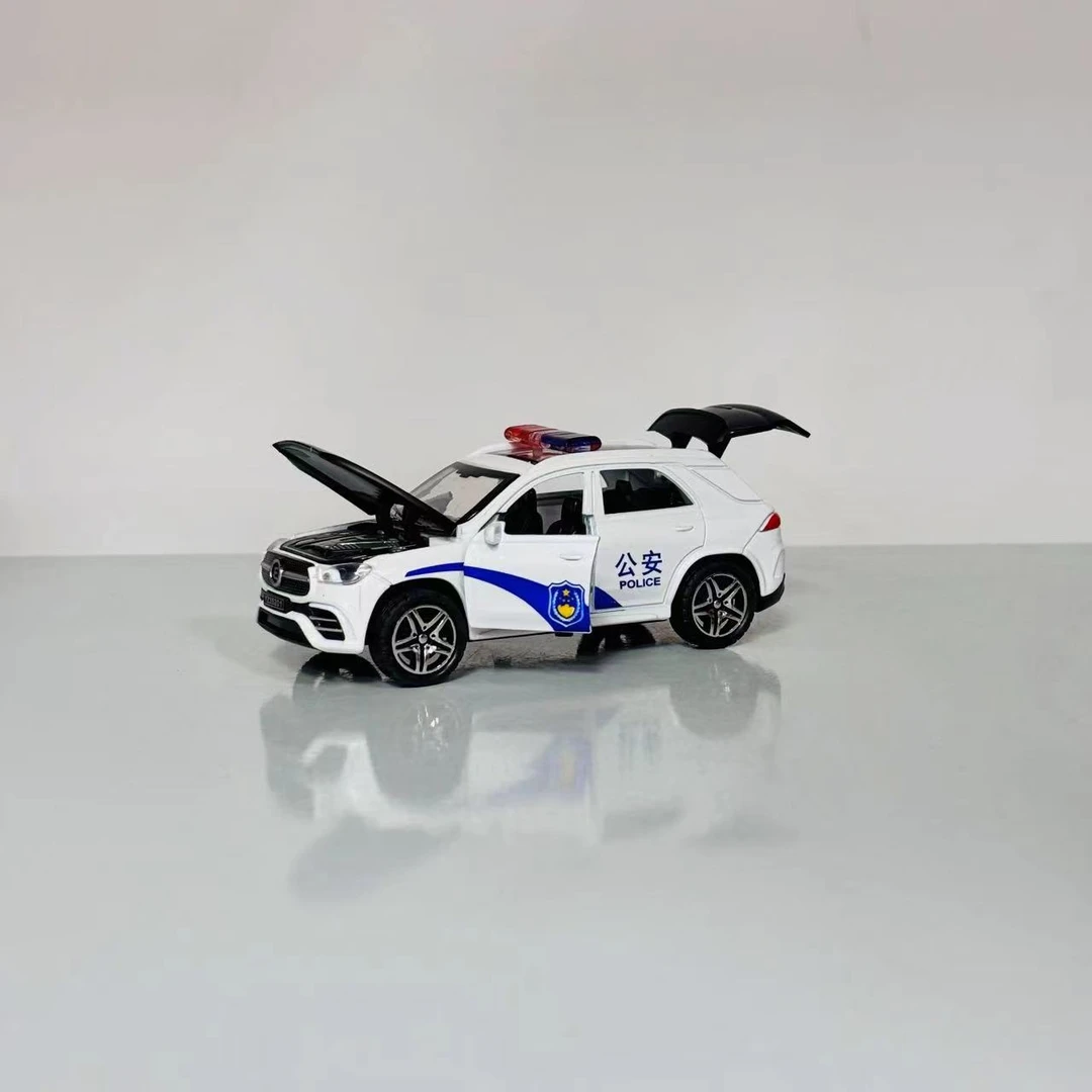 合金声光公安警车四开模型车 奔驰SUV-鹰