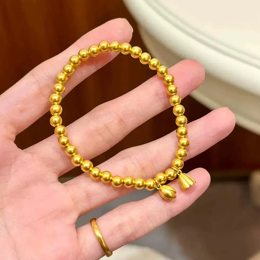 铜合金手链 金色古法精美两世欢手链女款简约首饰时尚百搭不掉色W