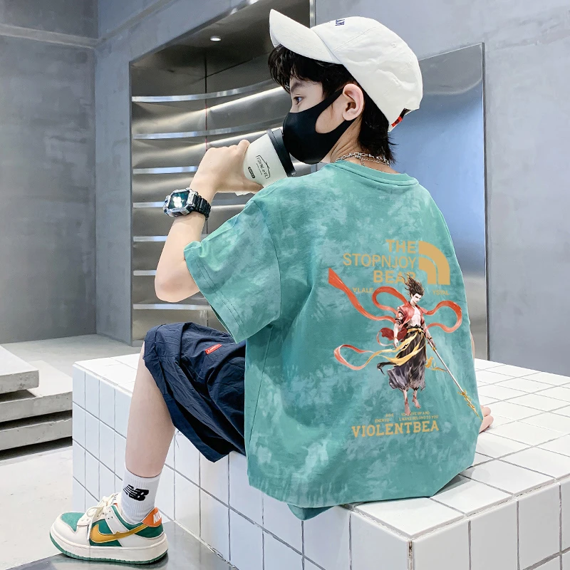 【100%纯棉】儿童T恤短袖2025年新款男孩夏款半袖中大童夏季上衣潮T