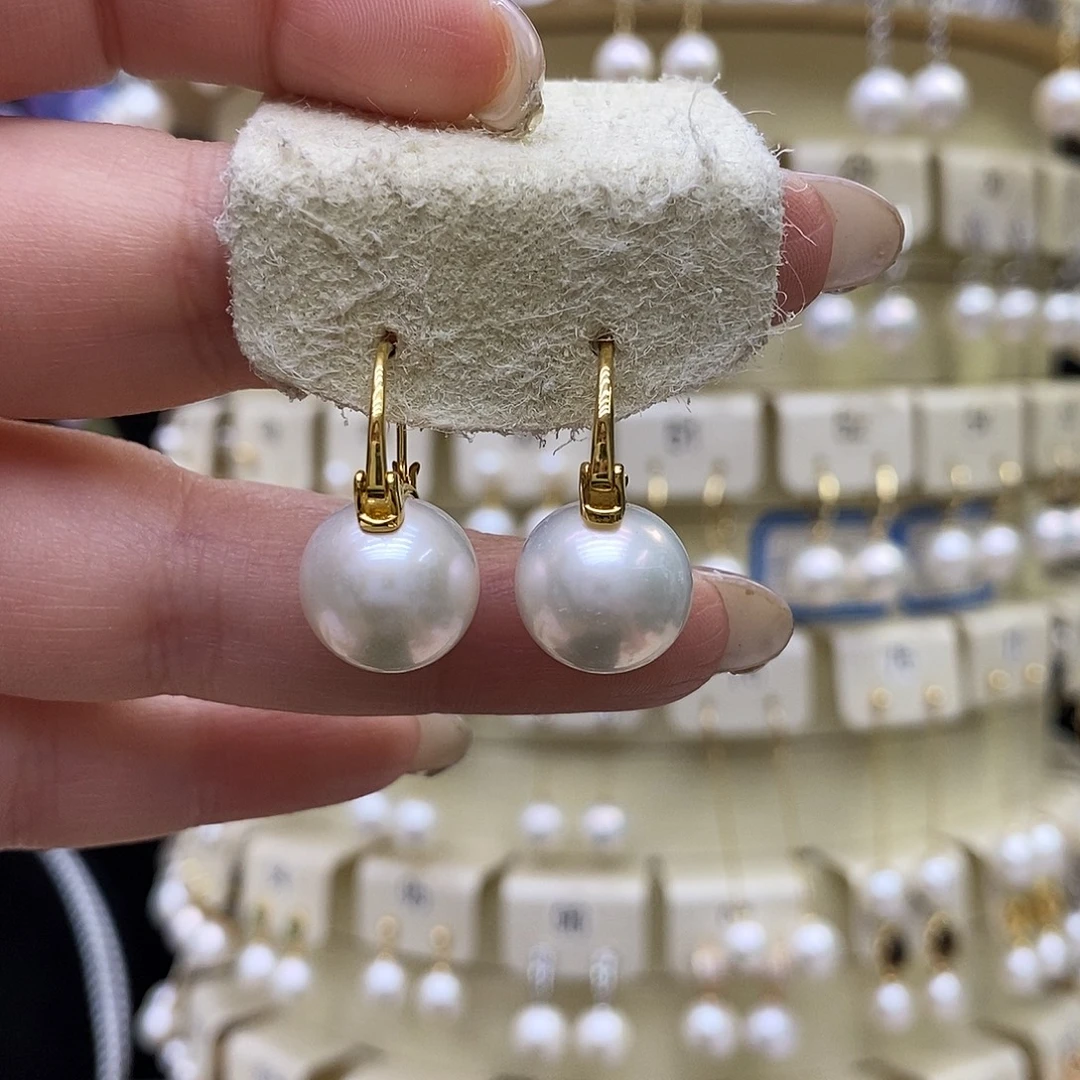 银S925镶嵌耳饰淡水珍珠