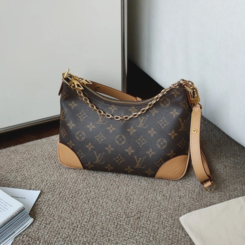 95新 LouisVuitton/路易威登 54195/Azul-芯片款老花黄牛角单肩包