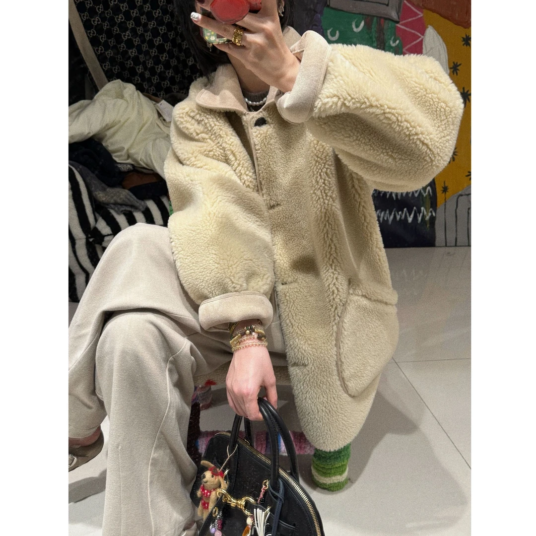 【羊羔毛外套】小翻领羊羔毛外套 J24W492