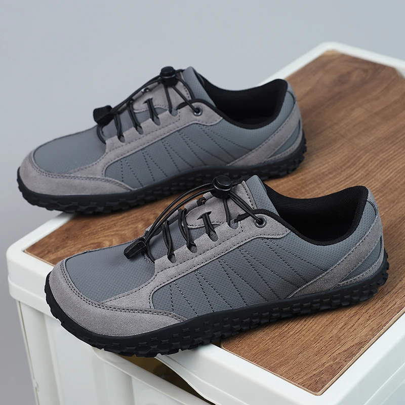 脚掌加宽男鞋运动鞋免系带秋季大码户外宽头健步鞋中老年人大头鞋