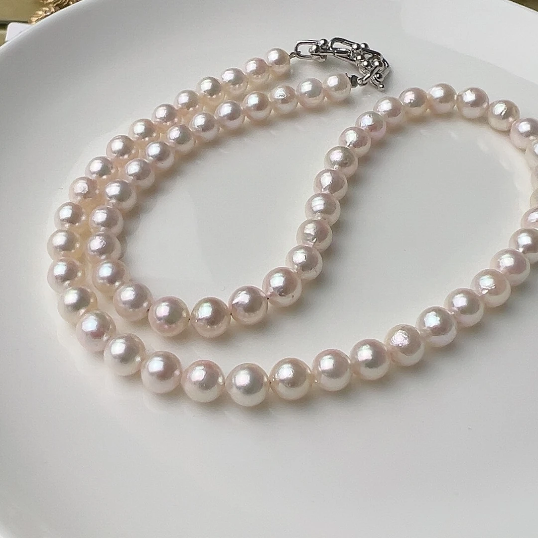 海水珍珠银S925镶嵌颈饰