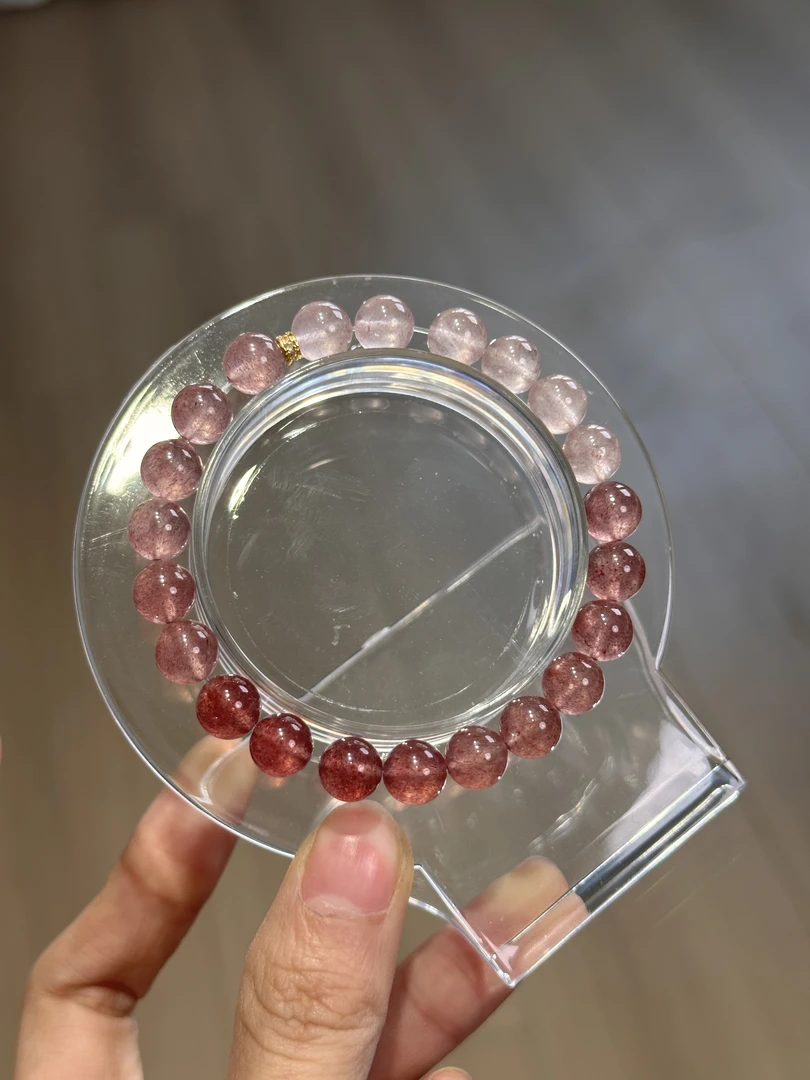 天然草莓晶设计款手串均微瑕多样性发其一 C14