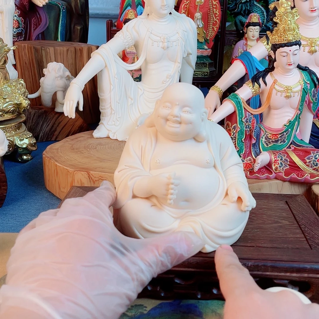 王***伟石材弥勒笑佛家居摆件