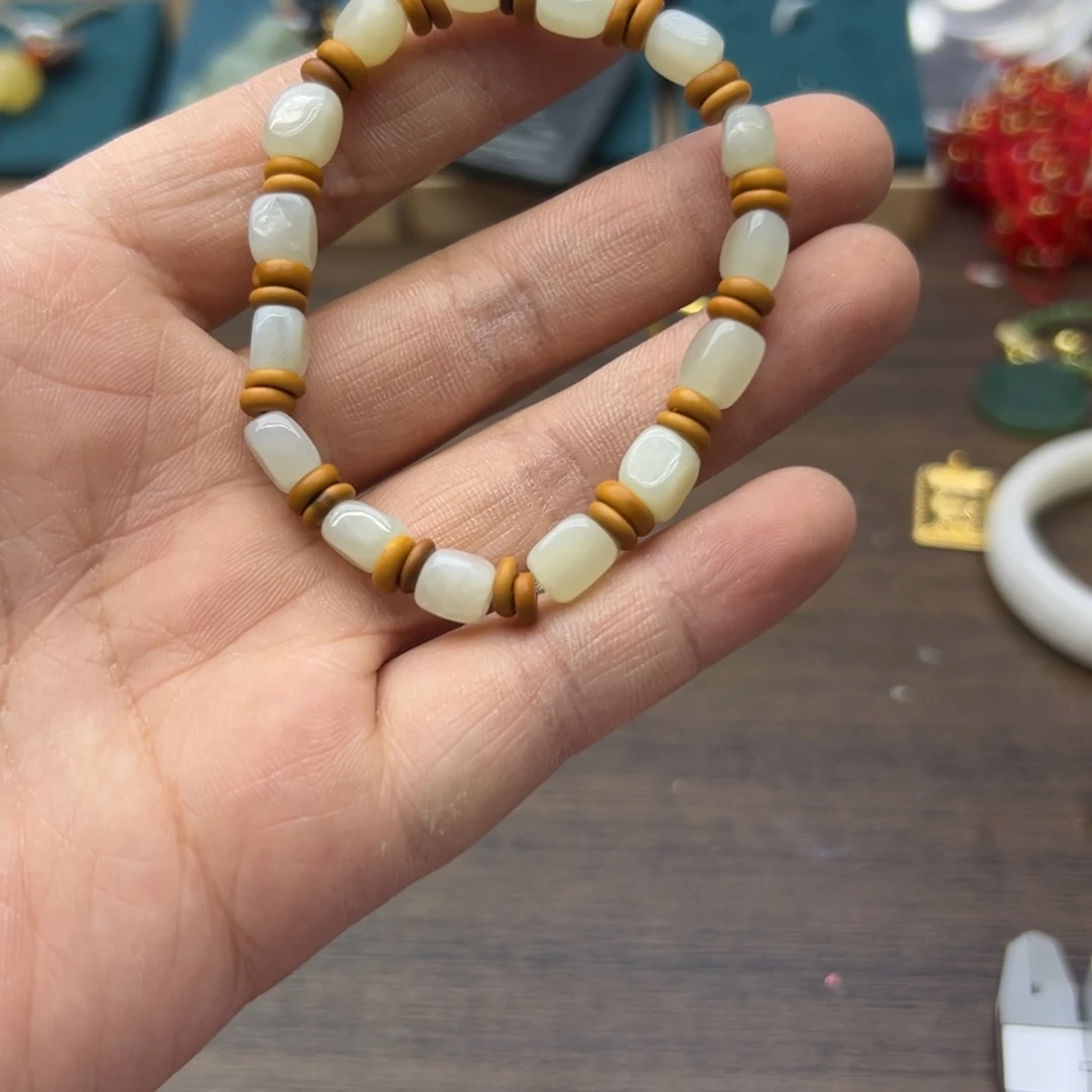 和田玉未镶嵌手链1137