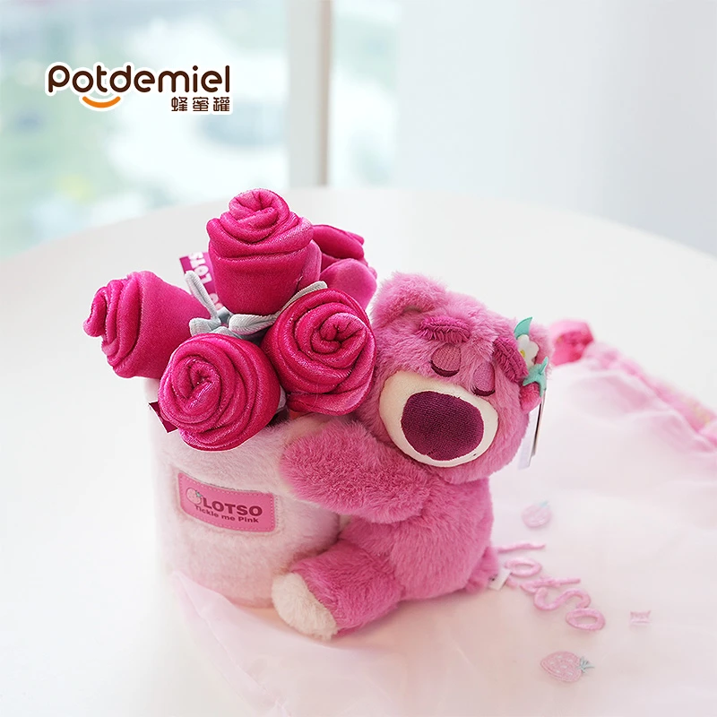 【教师节限定】potdemiel正版迪士尼草莓熊爱的抱抱花束笔筒礼物