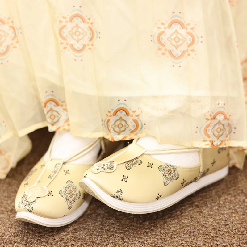 江南朱记【月下逢】复原唐代如意鞋原创翘头鞋百搭汉服鞋子女平底