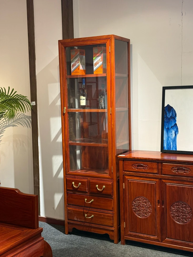 酒柜玻璃门卧室展示柜酒架198/163*60*39层高32客厅古典别墅陈列