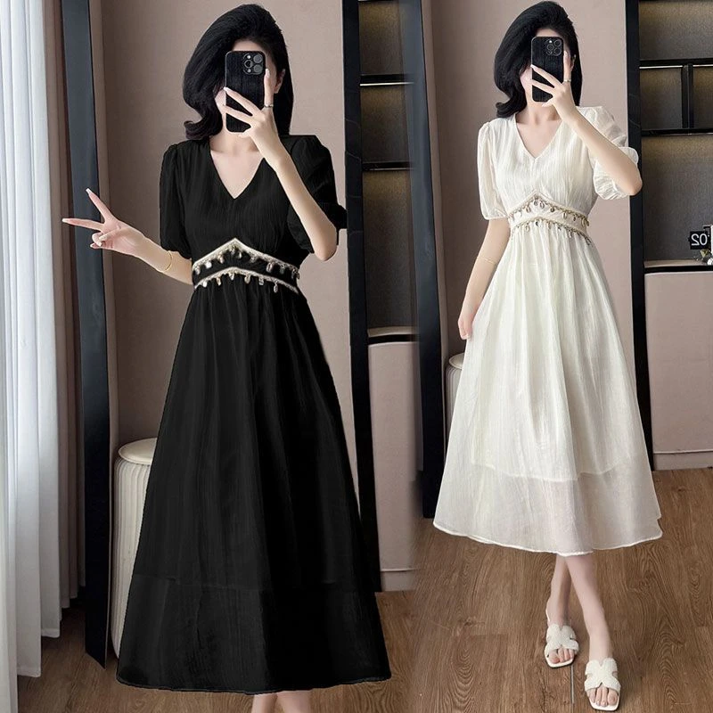 【多码可选】法式高级感卫衣连衣裙女夏新款网红收腰遮肉大码轻奢