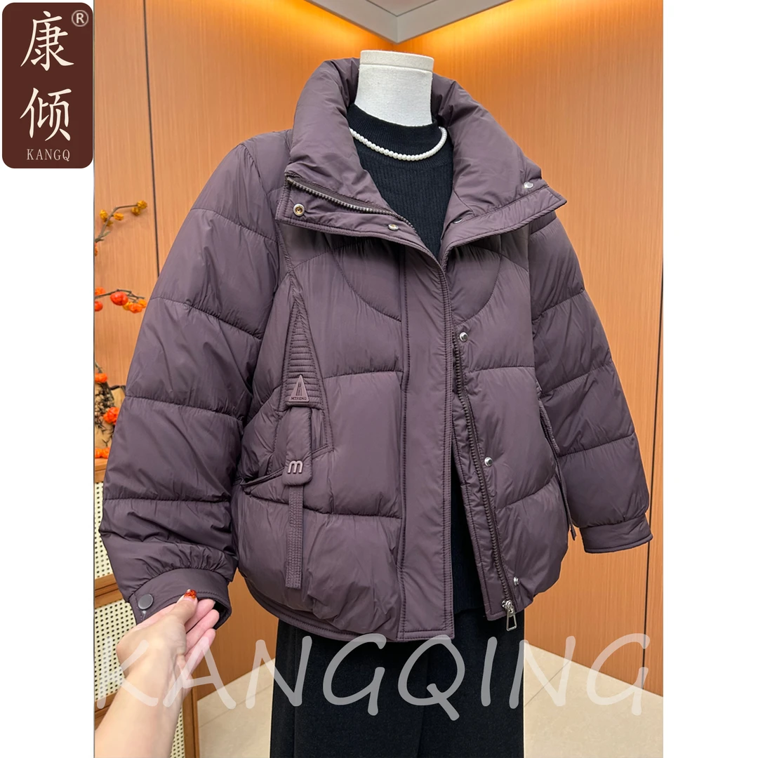 中老年女装妈妈冬装2025新款洋气好看加厚保暖立领羽绒棉服外套女