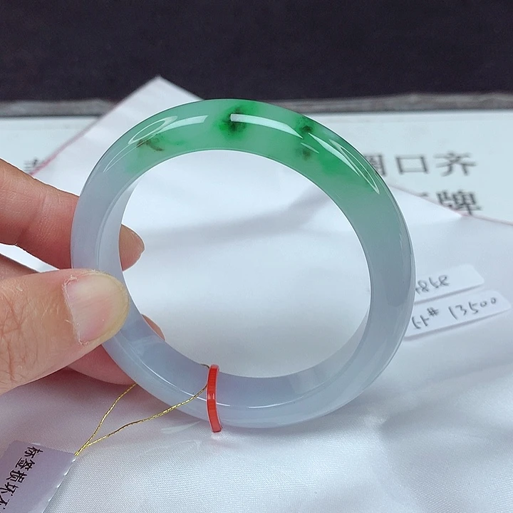 翡翠未镶嵌手镯55圈4858