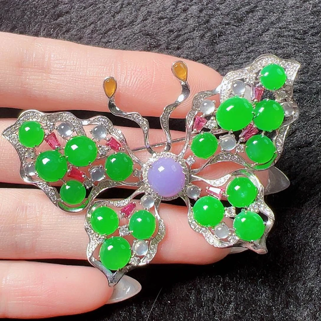 翡翠颈饰18K金镶嵌签收后24小时鉴赏期，过时不退