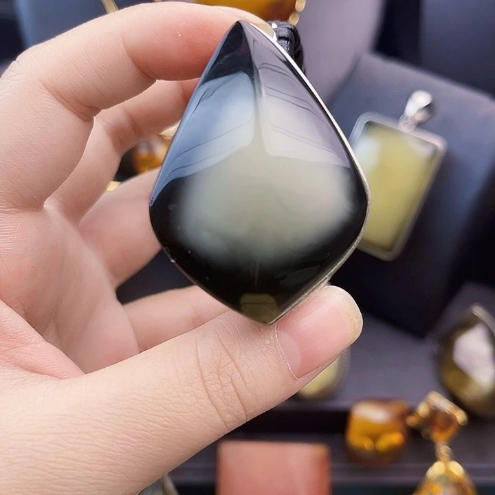 琥珀银S925镶嵌裸石