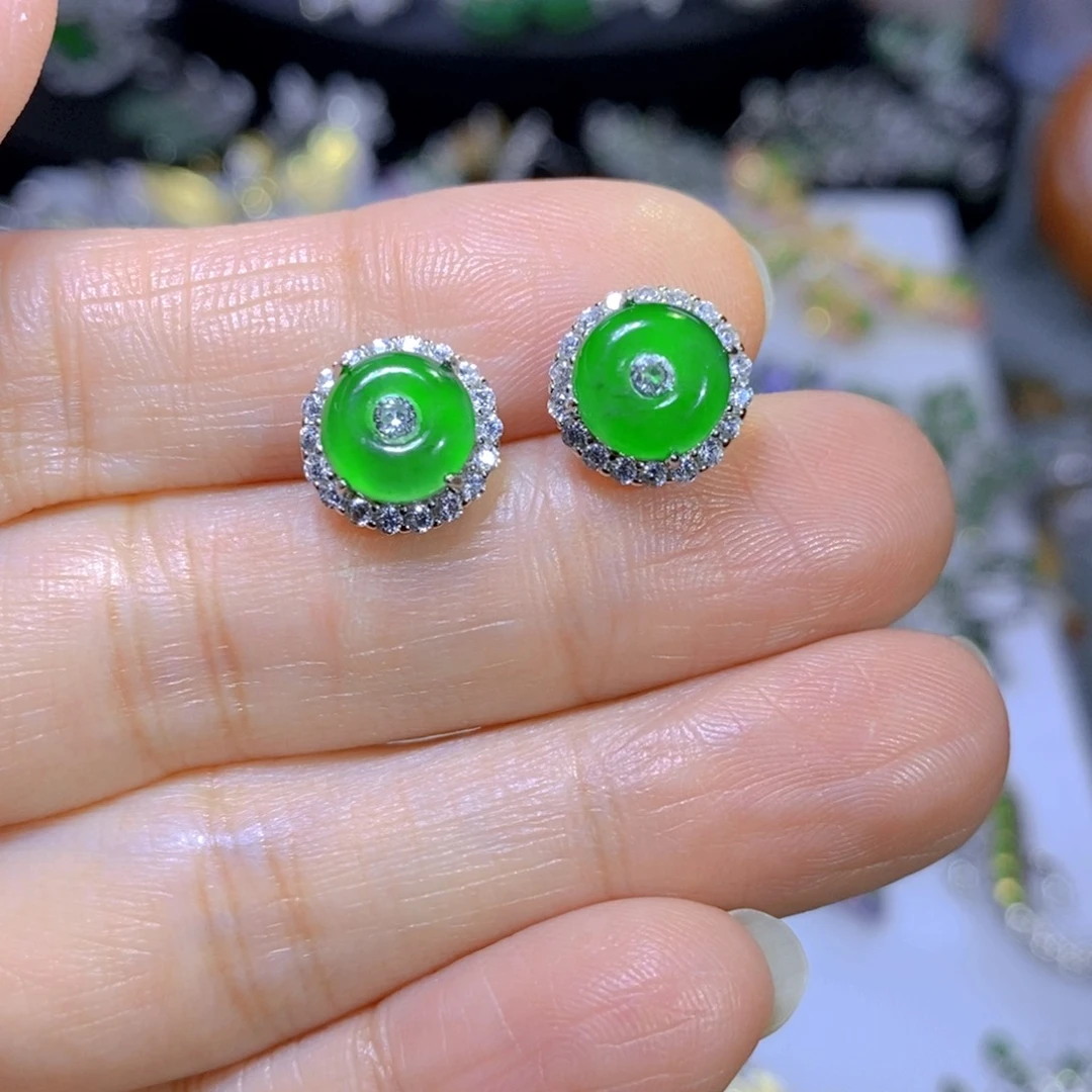 翡翠颈饰银S925镶嵌天然翡翠