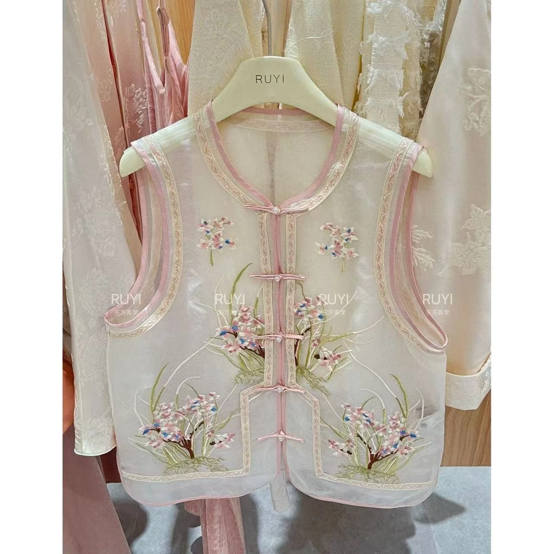 入艺778【Y I兰花】25春上新 新中式国风清秀马甲套装-RY2530365