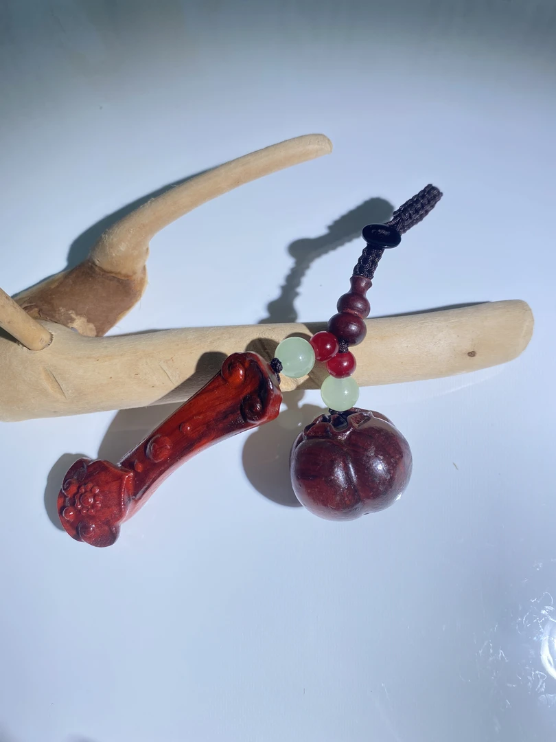 【九韵木语】非洲紫檀 事事如意手把件 盘玩 工艺品 挂件 ZT12138