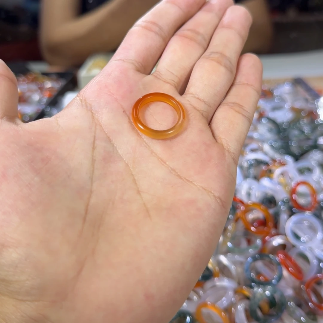 玛瑙/玉髓戒指未镶嵌37号11 圈有瑕疵买三送一