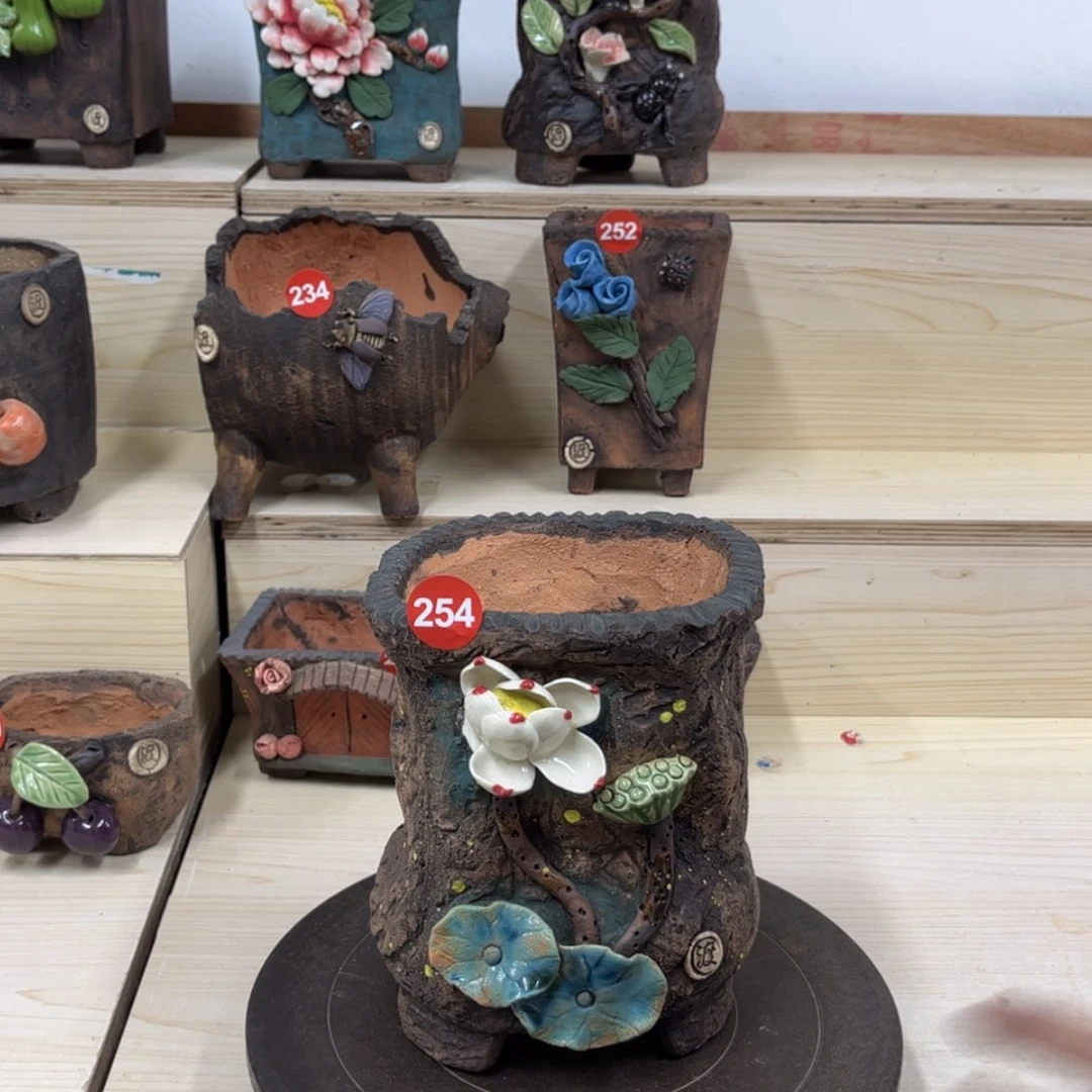 【闪购商品】紫砂花盆254微瑕号内口13外高19