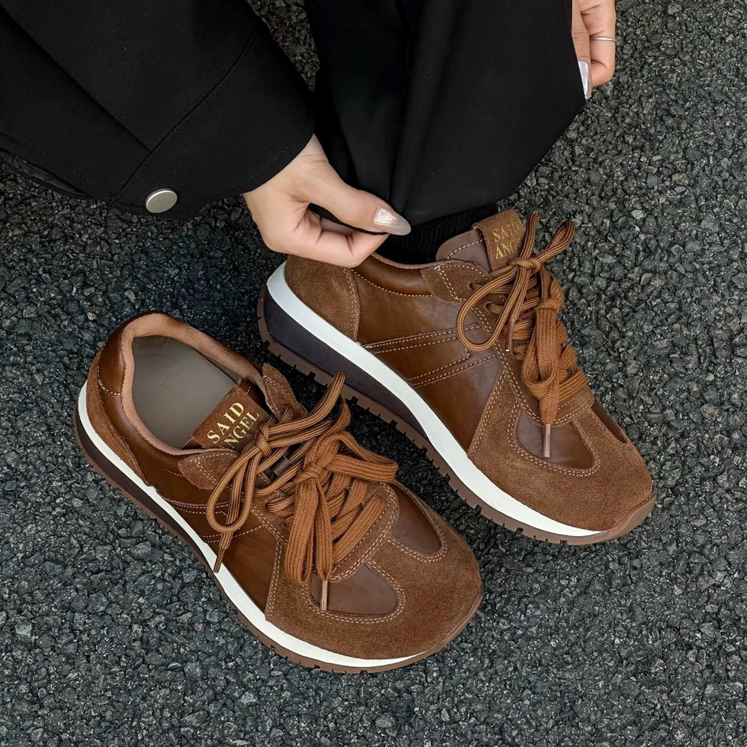 SUSU 阿甘鞋圆头松糕厚底防滑休闲运动跑步鞋79-78 左2