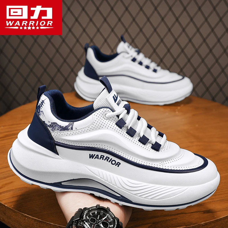 回力运动男鞋2025冬季新款百搭男士小白板鞋厚底减震跑步休闲潮鞋