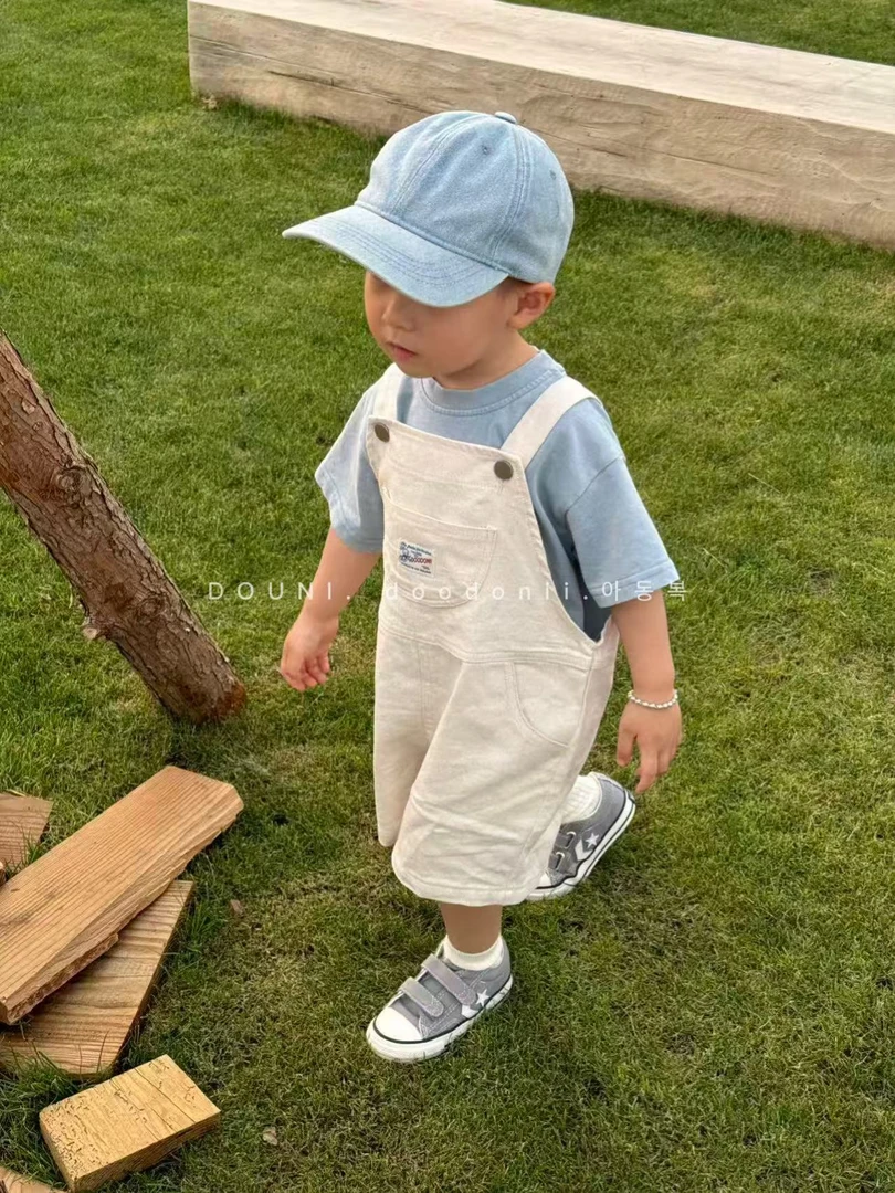 Doodonii 豆泥 2025韩版夏季儿童背带裤休闲百搭男女童宝宝短裤