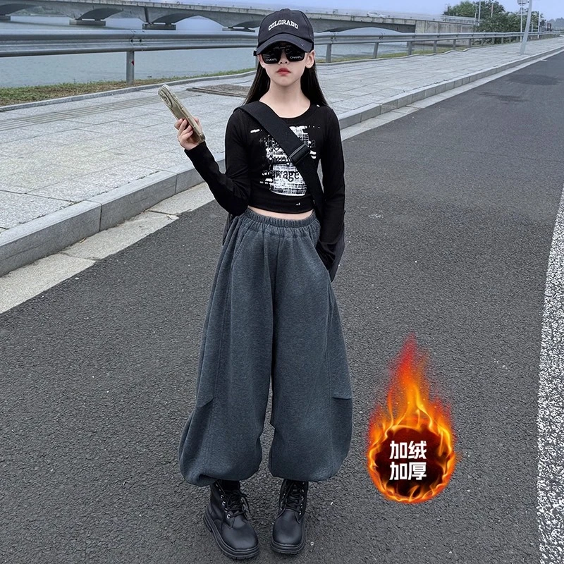 女童秋冬长袖打底衫T恤2025新款洋气女孩百搭休闲甜酷印花上衣潮