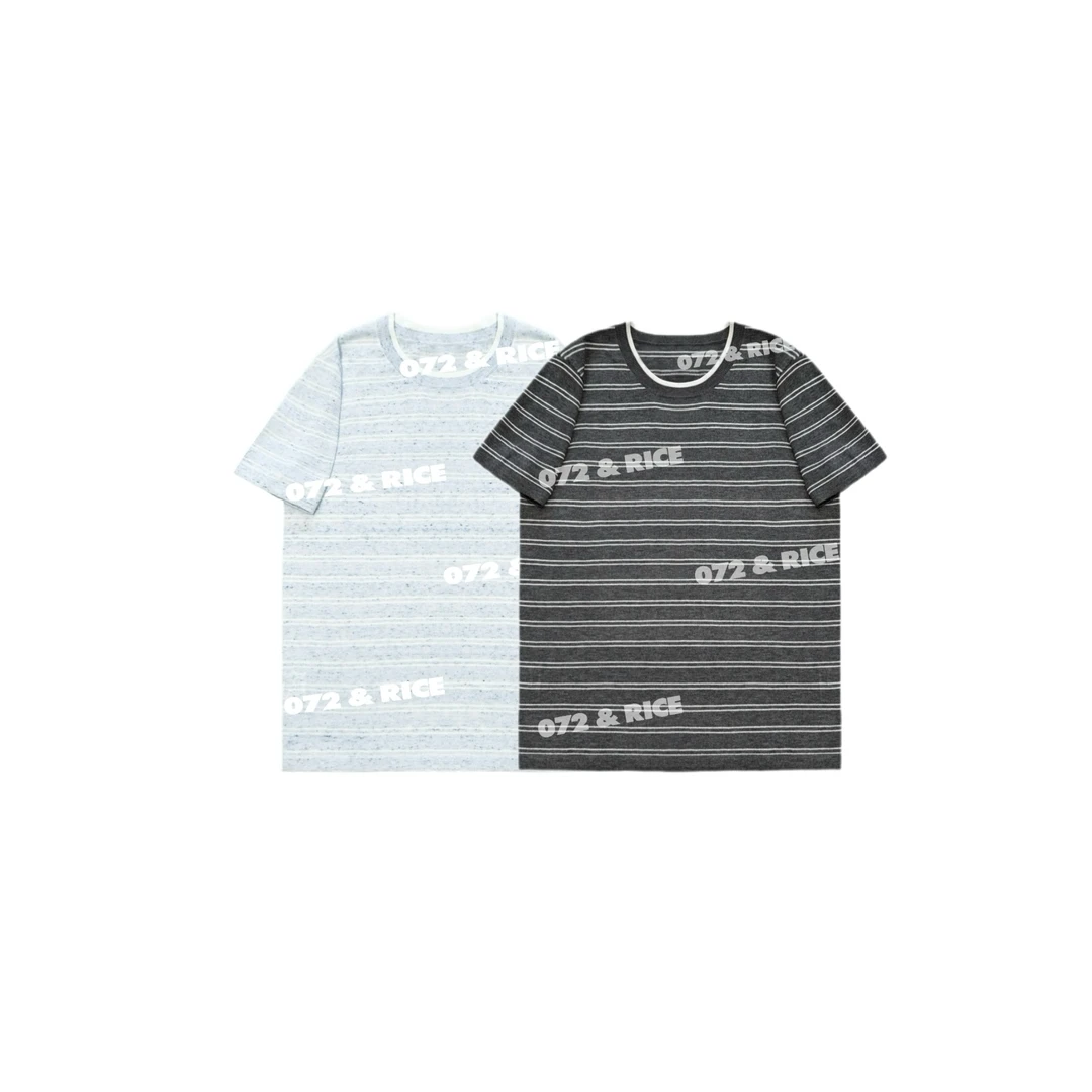 072 & RICE【彩点条纹】绵羊毛 夏季短袖针织衫 A-32BBS06