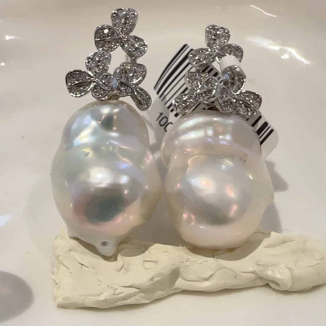 淡水珍珠耳饰合金