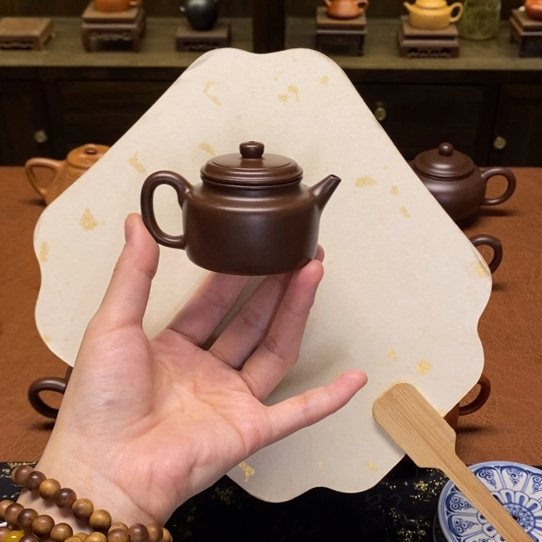 紫砂茶壶小德中，80cc老紫泥