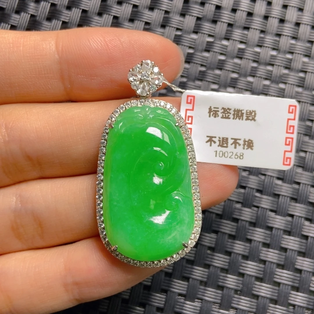 翡翠银S925镶嵌颈饰