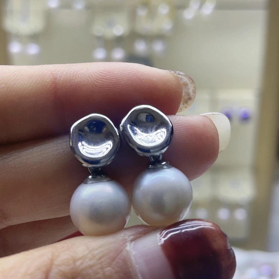 淡水珍珠耳饰银S925镶嵌