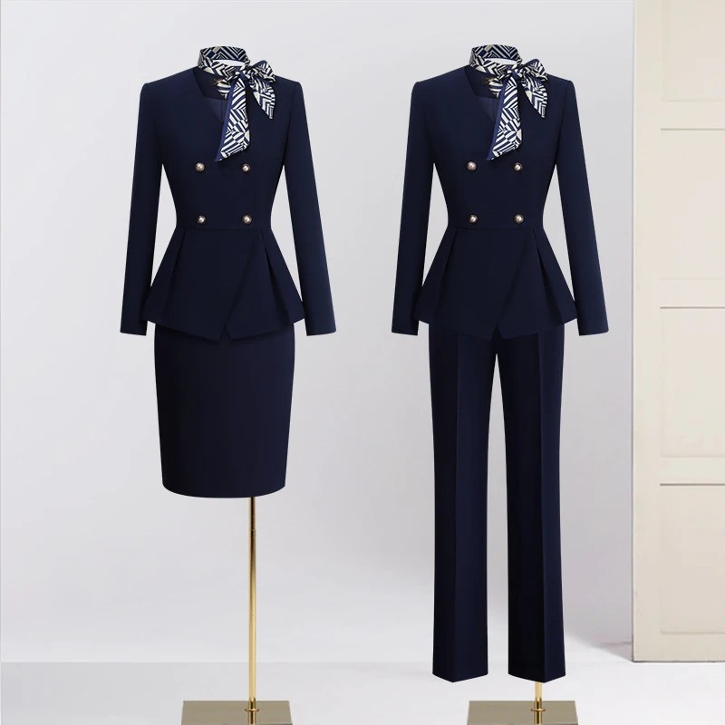 高端职业西装套装女气质时尚案场客服美容院工作服酒店前台工作装
