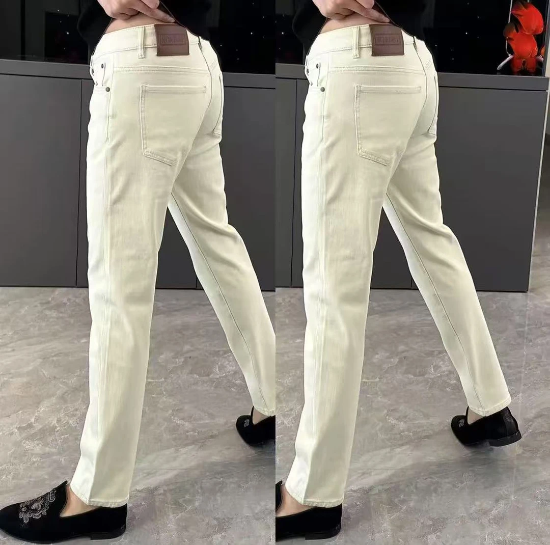 裤子男款夏季新款牛仔裤时尚净版百搭小脚裤男高级感薄款男士长裤