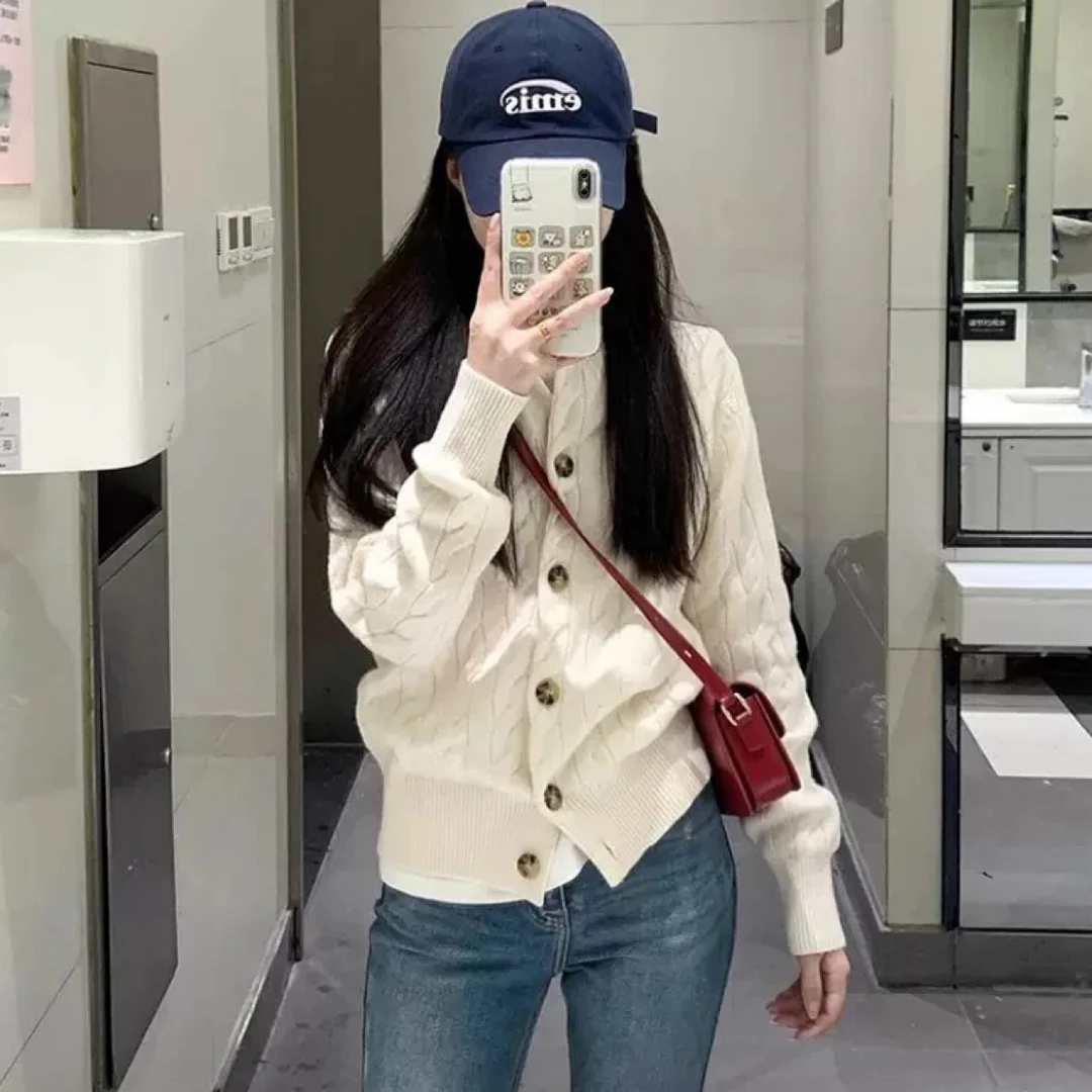 编号针织女春秋外搭叠穿韩版宽松