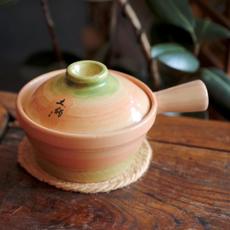 陶土砂锅老式一人食单柄小砂锅煮粉煮面家用明火砂锅土锅干烧煲