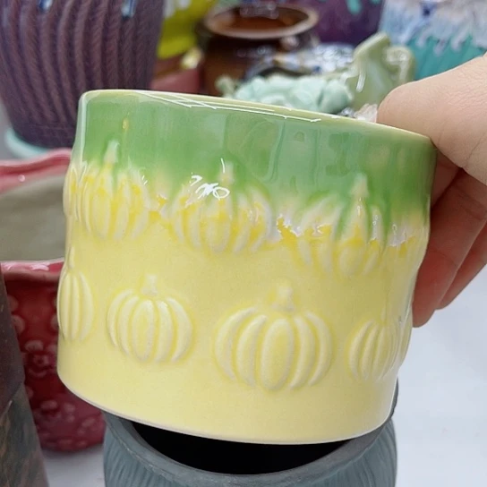 多肉绿植陶瓷花盆，9.9包邮，有空