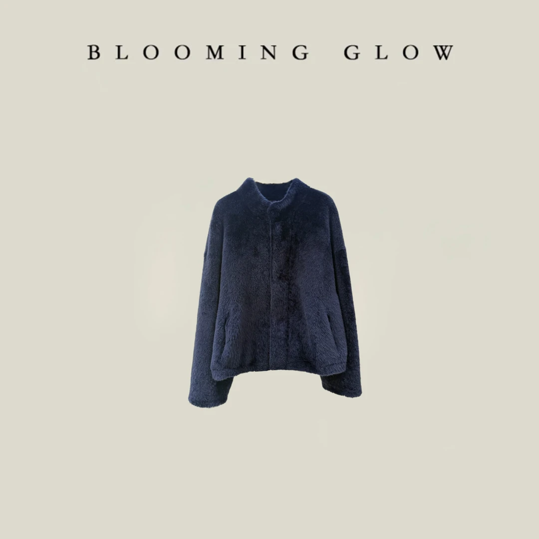 BLOOMING GLOW 深海蓝调 小拉贡 卫衣款 口袋 松紧收口长袖外套
