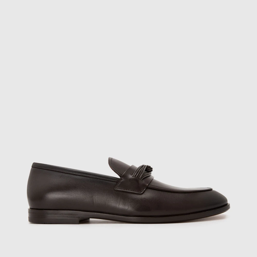 FERRAGAMO菲拉格慕新品牛皮一脚蹬男平底皮鞋休闲乐福鞋762598