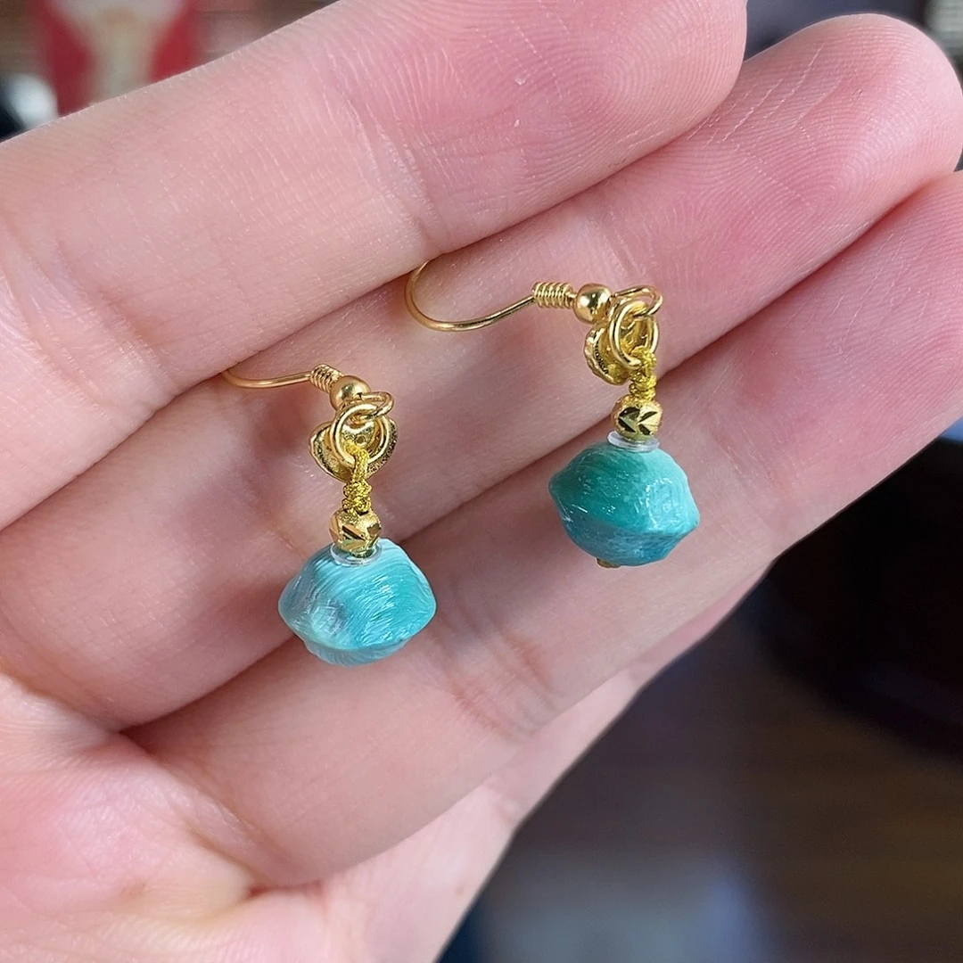 绿松石银S925镀金镶嵌珠宝奇石