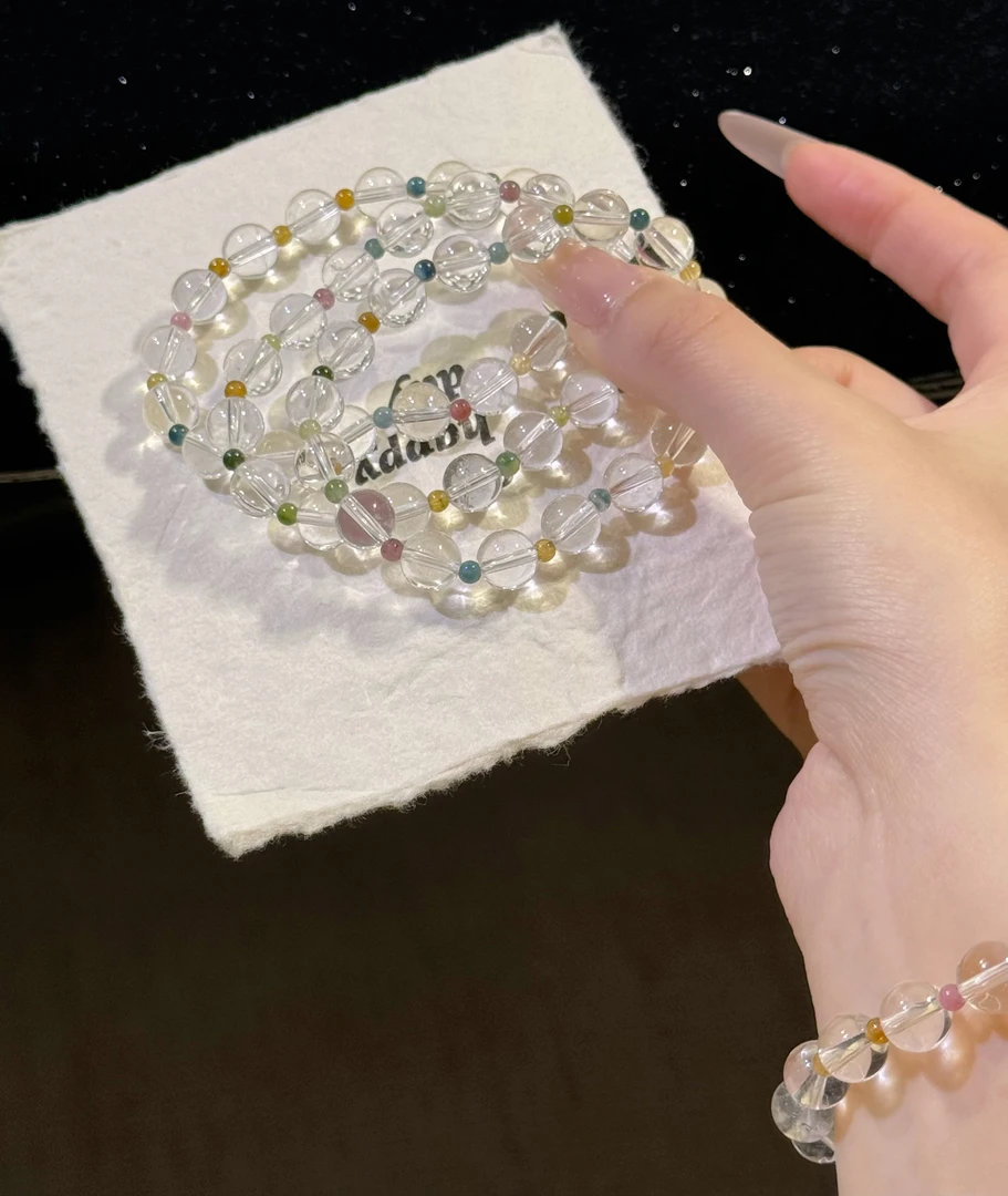 F93《砂糖荔枝》白水马卡龙手串