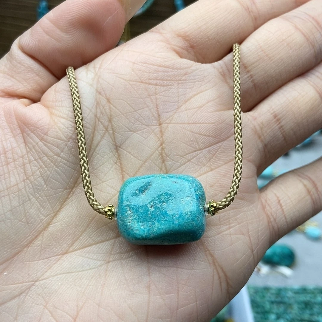 绿松石未镶嵌玉化锁骨链