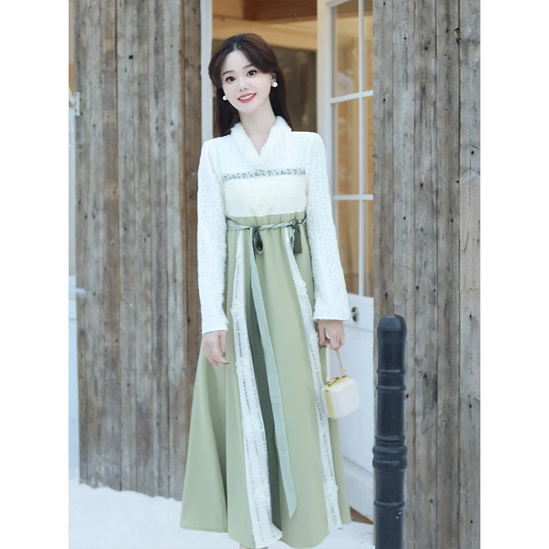 瑶西【绿相依】国风汉服女装穿搭裙子春款古风爆款日常新款连衣裙