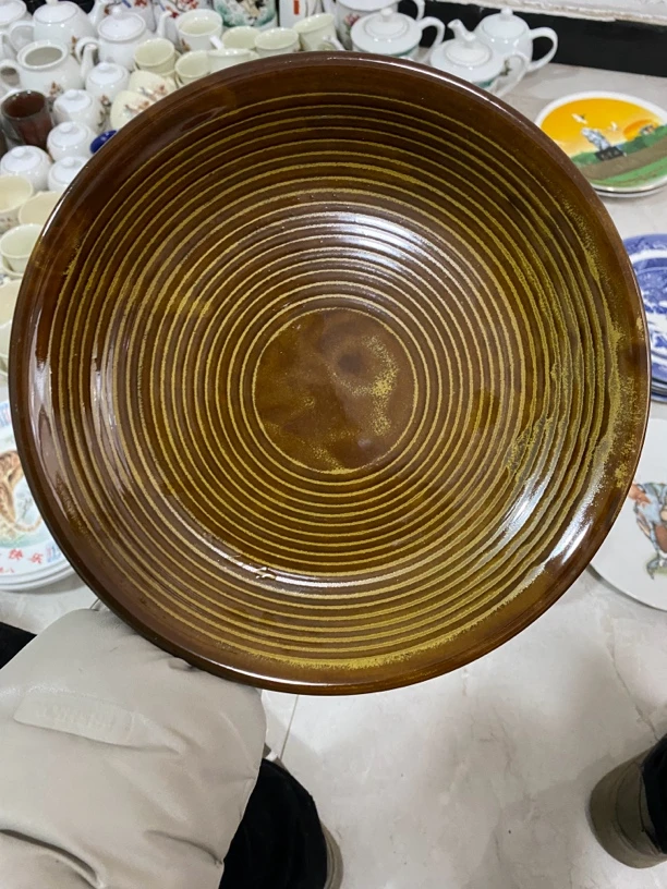 陶瓷品磁州窑大盘，库存微瑕疵，备注:微瑕疵陶瓷磁州窑瓷器老盘子