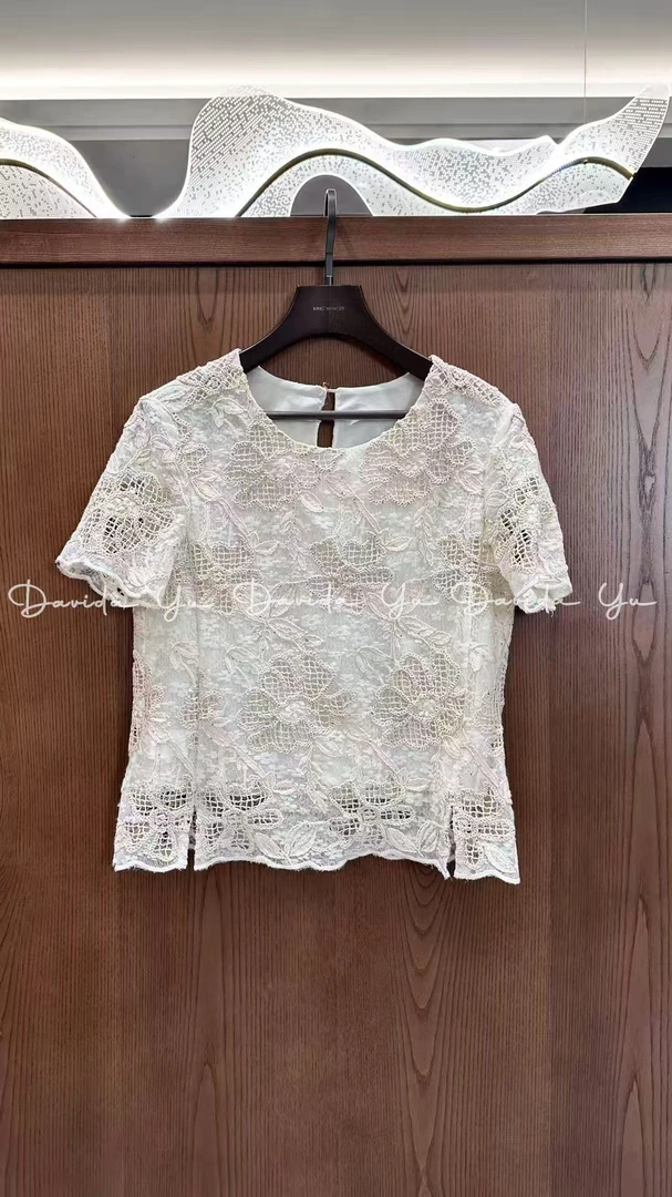 Davida Yu【太阳花】 夏季镂空短袖上衣 YC0087