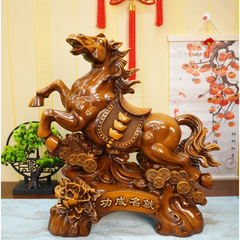 （功成名就）马摆件XDH客厅办公室茶室新房乔迁送礼摆件（长42×高39）